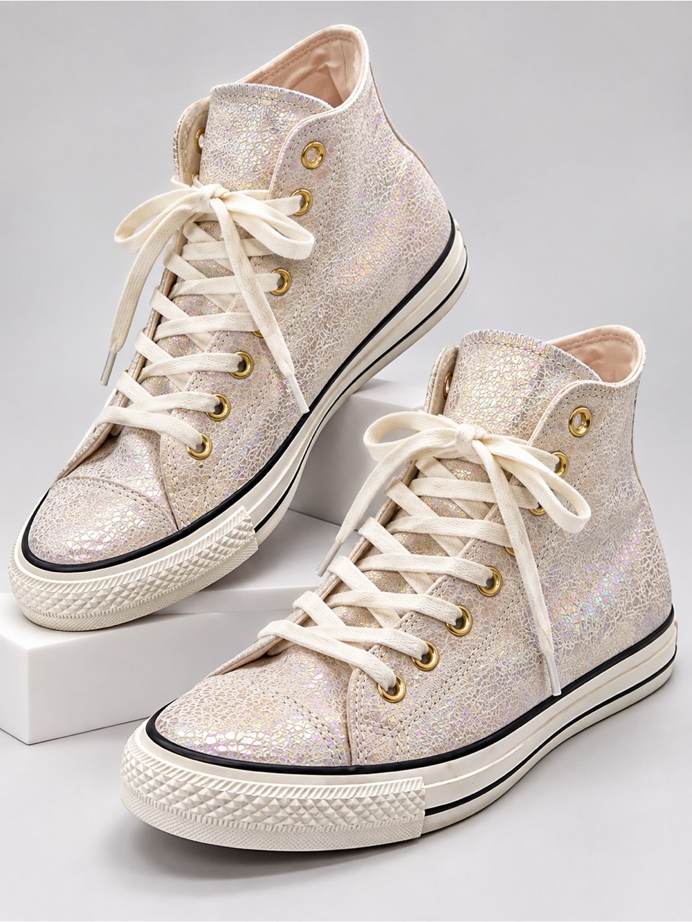 Converse Chuck Taylor All Star Hi Top Metallic Iridescent Crackle Leather 10